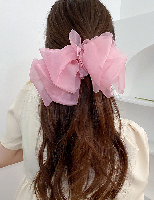 Fashion Pink - Spring Clip Chiffon Bow Hair Clip