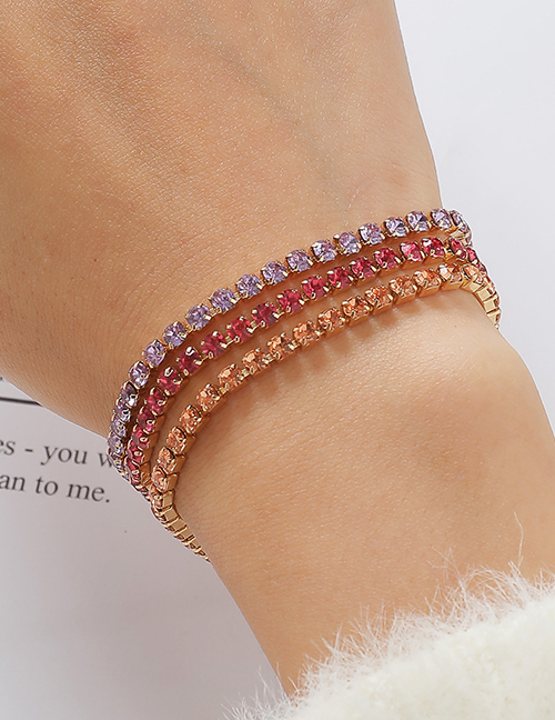 Fashion Color Alloy Diamond Claw Chain Bracelet Set