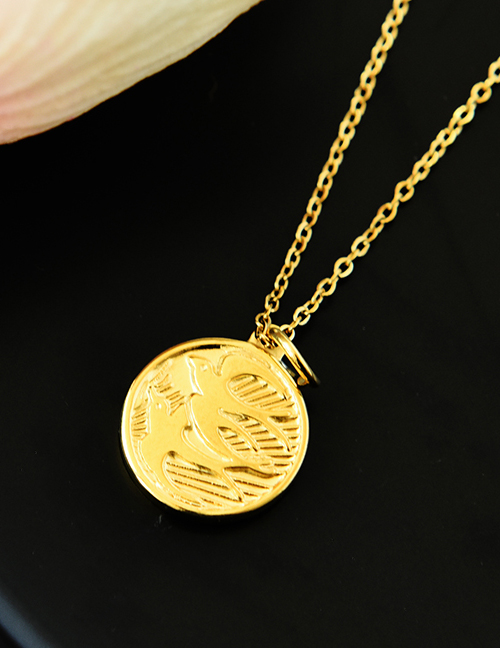 Fashion Gold Titanium Steel Round Goose Necklace