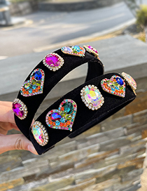 Fashion Color 1 Fabric Diamond-studded Love Headband
