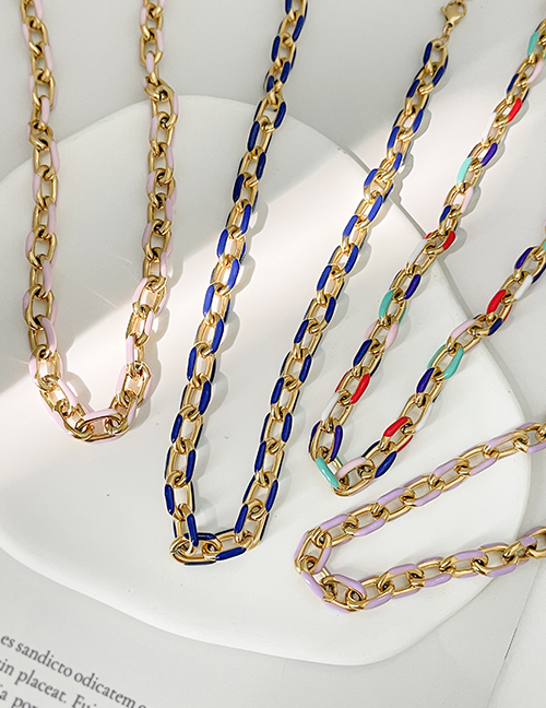 Fashion Color Titanium Steel Drip Chain Necklace