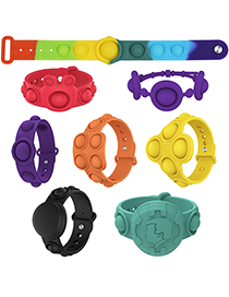 Fashion Five Generations Of Frog Children Black Rodent Pioneer Puzzle Silicone Toy Press Watch Band