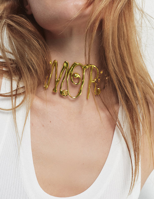 Fashion Gold Alloy Alphabet Chain Necklace
