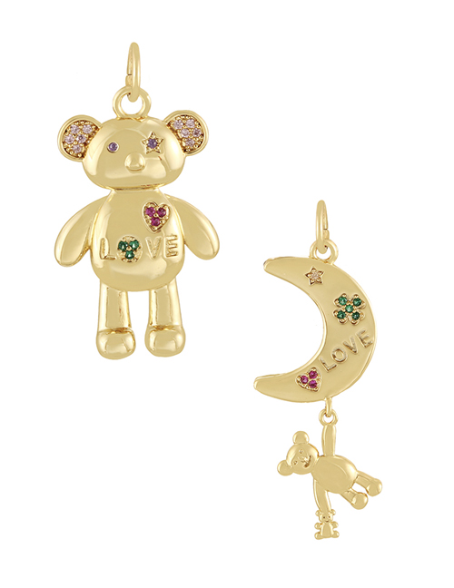 Fashion Golden 1 Copper Inlaid Zircon Bear Letter Love Pendant Accessories