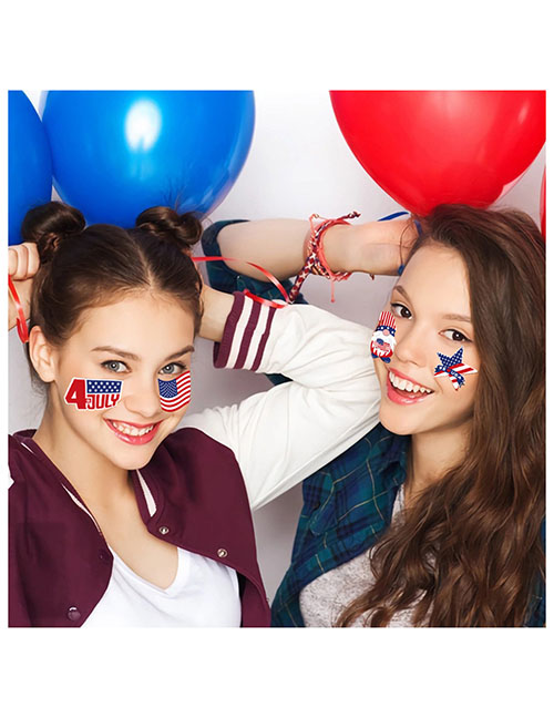 Fashion Independence Day Face Stickers 01 Style 5 Sets Paper Flag Stickers