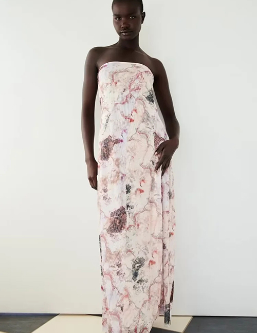 Fashion Printing Polyester Screen-print Dress