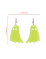 Fashion Fluorescent Green Resin Plate Ghost Earrings