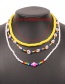 Fashion Color Rice Beads Beaded Clay Multi-layer Necklace