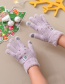 Fashion Pink Fabric Plush Christmas Snowman Touch Screen Gloves