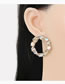 Fashion Nude Alloy Color Diamond Geometric Earrings