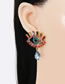 Fashion Color Alloy Inlaid Drop Diamond Eye Stud Earrings