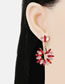 Fashion White Alloy Geometric Diamond Flower Stud Earrings