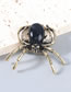 Fashion Black Alloy Diamond Spider Brooch