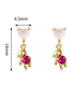 Fashion Heart Brass Diamond Bear Love Geometric Stud Earrings