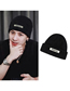 Fashion Black Letter Embroidery Wool Beanie