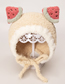 Fashion Pink Coral Fleece Cartoon Baby Ear Cap