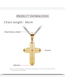 Fashion Gold Titanium Steel Cross Scripture Necklace