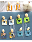 Fashion Square Yellow And Blue Mixed Color Acrylic Cutout Square Earrings