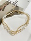 Fashion Gold Alloy Multilayer Beaded Pearl Necklace