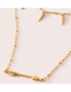 Fashion Gold Color Alloy Arrow Double Layer Necklace