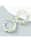 Fashion Green Fabric Print Round Earrings
