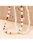 Fashion Color Colorful Rice Bead Imitation Pearl Beaded Necklace Two Piece