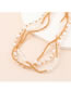 Fashion Gold And White Alloy Pearl Gold Beaded Multilayer Necklace