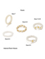 Fashion White Resin Pearl Beaded Ring Set