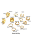 Fashion Gold Alloy Hollow Heart Butterfly Chain Open Ring Set