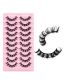 Fashion Dh06-03 10 Pairs Of Chemical Fiber High-curvature Curling False Eyelashes