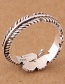 Fashion Silver Color Feather Shape Design Opening Ring