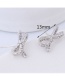 Fashion Silver Color Full Diamond Decorated Bowknot Earrings