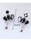 Simple Black Crown Shape Decorated Earrings