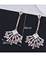 Simple Rose Gold Sector Shape Decorated Pure Color Earrings