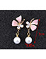 Sweet Pink Butterfly Decorated Long Earrings