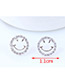 Sweet Silver Color Smiling Face Shape Design Earrings