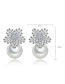 Fashion White Round Shape Decorated Earrings