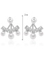 Fashion Silver Color Pearl Decorated Earrings