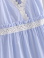 Fashion Light Blue Lace Decorated V Neckline Suspender Dress