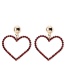 Fashion Gold Color Full Diamond Decorated Heart Shape Earrings