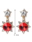 Fashion Gold Color+red Round Shape Decorated Earrings