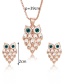 Fashion Rose Gold Owl Shape Decorated Jewelry Sets