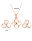 Fashion Rose Gold Flower Shape Decorated Jewelry Sets