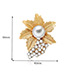 Fashion Gold Color Leaf&pearls Decorated Brooch