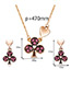 Fashion Rose Gold Plum Blossom Shape Design Jewelry Sets