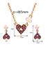 Fashion Rose Gold Heart Shape Design Jewelry Sets