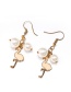 Elegant Gold Color+pink Bowknot&pearls Decorated Long Earrings