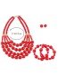 Elegant Plum Red Pure Color Design Multi-layer Jewelry Sets