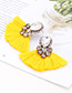 Fashion Black Diamond Decorated Tassel Earrings