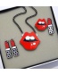 Fashion Silver Color Lipstick&lip Shape Design Asymmetric Earrings